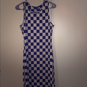 Black and white checkered, form fitting dress